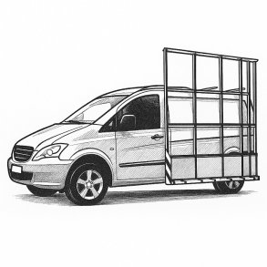 Glass rack type 5 - Mercedes Vito L1 2014-