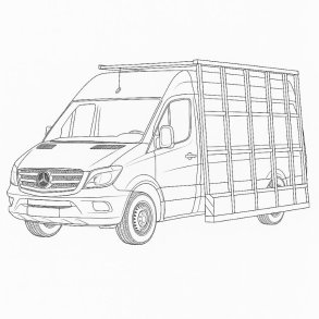 Glass rack type 5 - Mercedes Sprinter L4H3 2018-